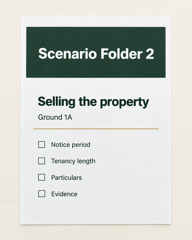 Scenario Folder 2: selling the property